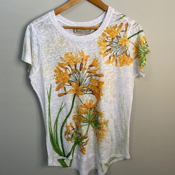 Life Style Women's White Short Sleeve See-Though Tee Size Large - Picture 1 of 8